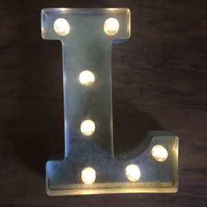 Light up metal letter “L”